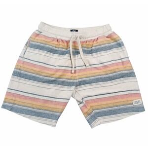 O'Neill Bavaro Shorts Sz M Striped Beach Drawstring Elastic Waist Surfer Casual